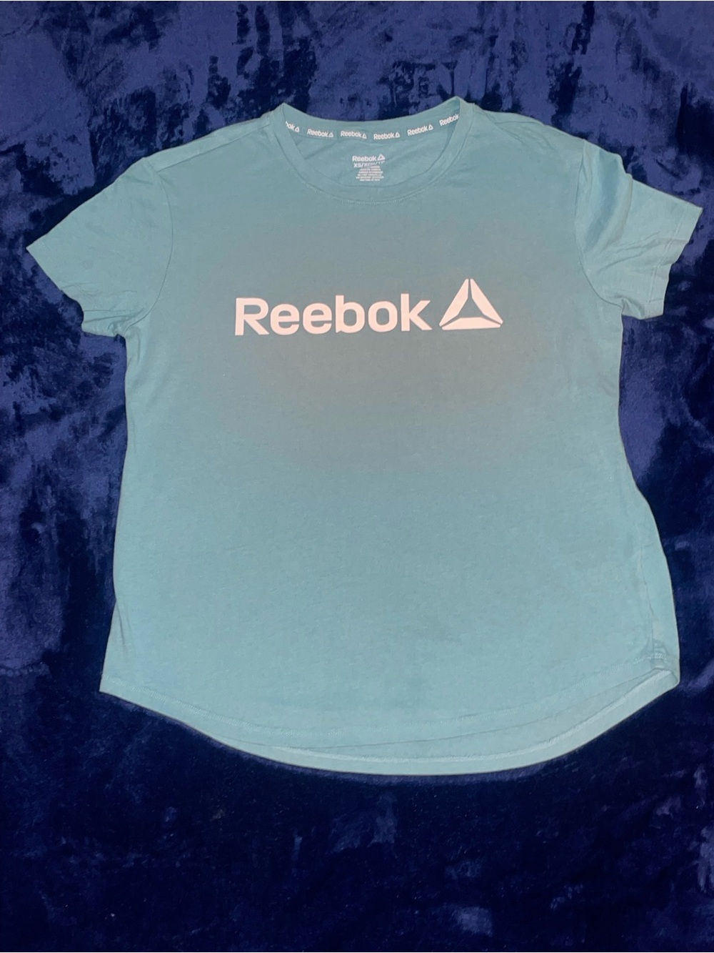 Reebok Teal Short Sleeve Logo Tee size small